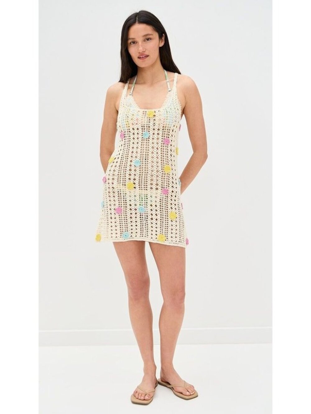 PQ Swim Zoie Flower Cover-up Mini Dress in Floret XS Small New Womens Crochet - Picture 15 of 16